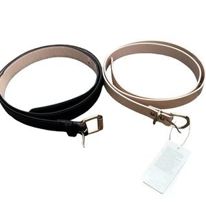 H&M Set of 2 Belts Cream and Black Size Large